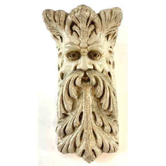Vtg Green Man Forest Wizard Sculpture Wall Art Accents Unltd Renaissance Boho - Picture 5 of 10